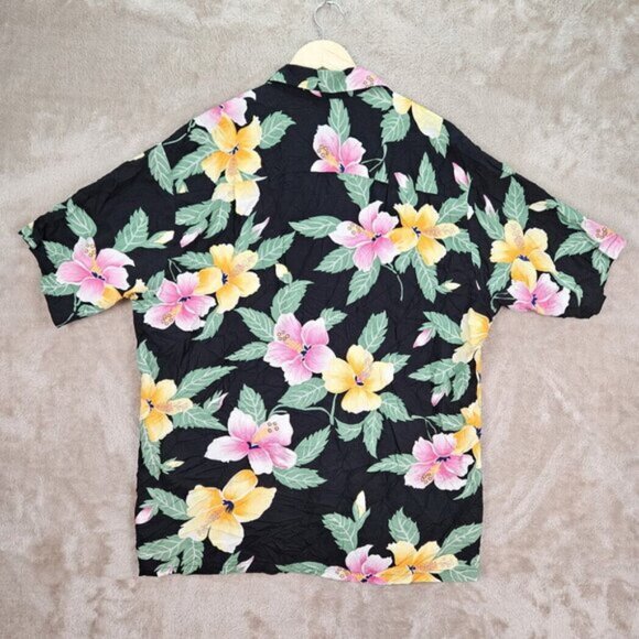 Made in Hawaii USA Pineapple Juice Hawaiian Shirt Mens Sz L Short Sleeve Floral - Picture 2 of 10